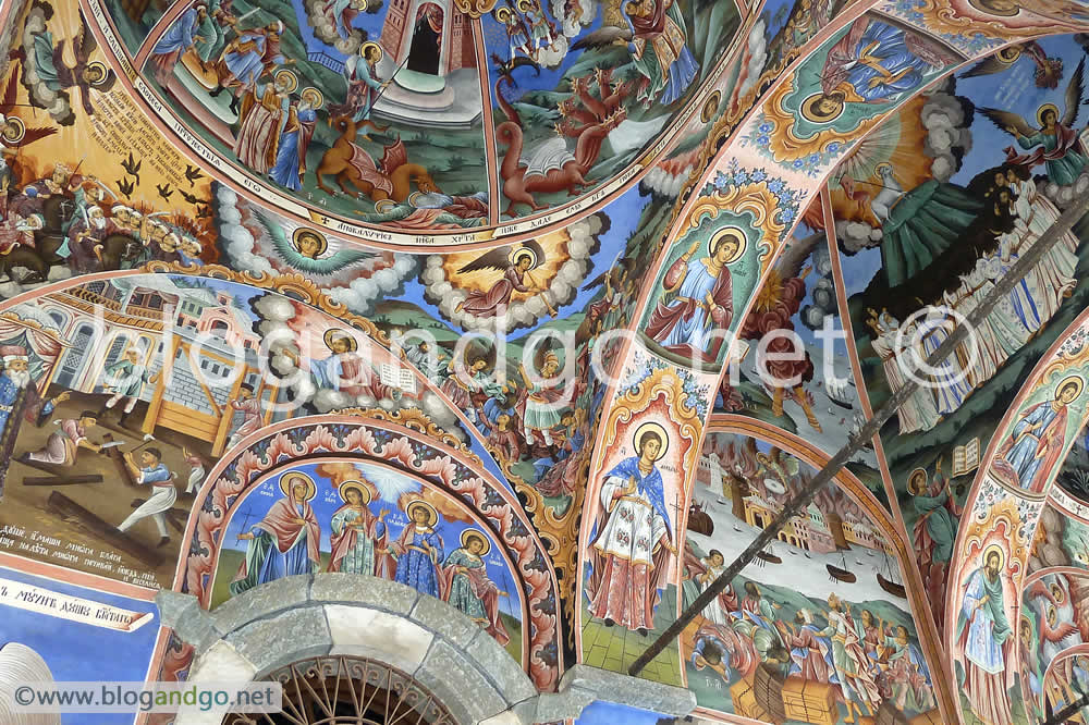 Beautiful frescos in the Rila Monastery